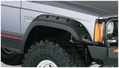 Bushwacker 84-01 Jeep Cherokee Cutout Style Flares 2pc Fits 4-Door Sport Utility Only - Black - 10035-07