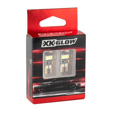 XK Glow White T10 194 Error Free Ultra Bright LED Bulb 2pc Set w/ Built-in Canbus - XK-T10-W