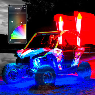 XK Glow XKchrome Advanced App Control LED Whip Light Kit for 4x4 Offroad UTV ATV 2x whip 32in - XK-WHIPC-ADV