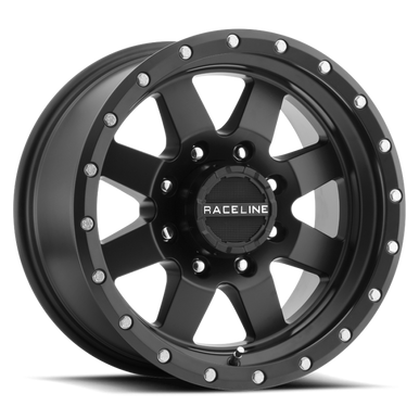 Raceline 935B Defender 16x8in / 8x165.1 BP / 0mm Offset / 130.81mm Bore - Satin Black Wheel - 935B-68080-00