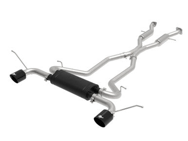 aFe Vulcan Series 2-1/2 IN 304 Stainless Steel Cat-Back Exhaust System For 2011-21 Jeep Grand Cherokee - Black Tips - 49-38085-B