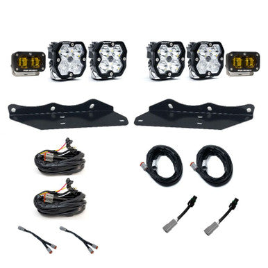 Baja Designs 17-20 Ford Raptor Squadron SAE 2.0/S2 Fog Pocket Kit Sportsman (SAE Fog) - Baja Amber - 440061