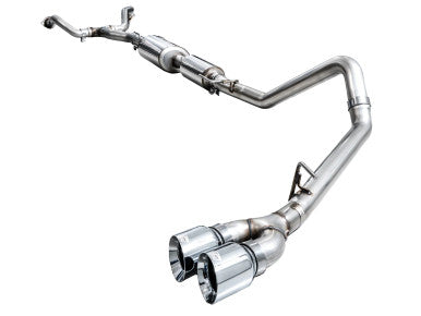 AWE 0FG Exhaust for 3rd Gen Toyota Tundra - Dual Chrome Silver Tips - 3015-32063
