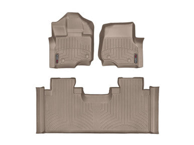WeatherTech 2015+ Ford F-150 Supercab/Supercrew Front & Rear FloorLiner - Tan - 45697-1-3