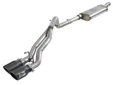 aFe Rebel Series 2-1/2 IN 409 Stainless Steel Cat-Back Exhaust System For 2007-18 Jeep Wrangler - Black Tips - 49-48054-B