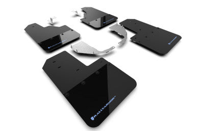 Rally Armor 21-23 Ford Bronco (Steel Bmpr - NO Rptr/Sprt - NO RR/RB) Blk Mud Flap w/Area Blue Logo - MF85-NO-ST-ABL