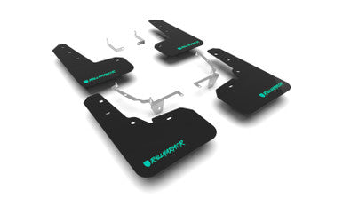 Rally Armor Black UR Mud Flap w/ Teal Altered Font Logo for 2013-17 Subaru XV Crosstrek - MF26-UR-BLK/TL-X