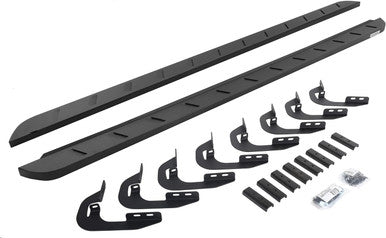 Go Rhino RB10 Running Board Complete Kit For 2022+ Toyota Tundra Double Cab - Textured Black - 63443580SPC