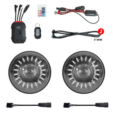 XK Glow 2019+ Jeep Wrangler JL/JT 7in Headlight XKmax RGBW Kit w/ Mnt Brkt App Cntrl 2pc - MX-7IN-JP-KIT-JL
