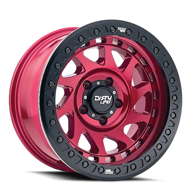 Dirty Life 9313 Enigma Race 17x9 / 5x127 BP / -12mm Offset / 78.1mm Hub Crimson Candy Red Wheel - 9313-7973R12