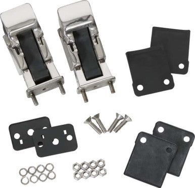 Kentrol 42-95 Jeep CJ/Wrangler YJ Hood Catch Pair TJ Style - Polished Silver - 30563