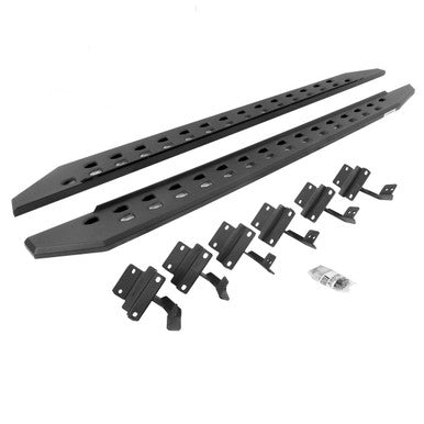 Go Rhino 15-22 Ford F-150 (17-22 Raptor) SC RB20 Slim Running Boards Kit (w/Brackets) - Tex. Blk - 69415587SPC