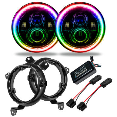 Oracle Jeep Wrangler JL/Gladiator JT 7in. High Powered LED Headlights (Pair) - Dynamic - 5769J-332