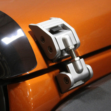 Rugged Ridge 07-18 Jeep Wrangler JK Silver Hood Catch Kit - 11116.07