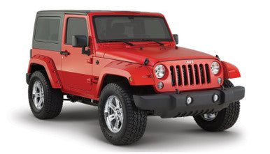 Bushwacker 07-18 Jeep Wrangler Pocket Style Flares 2pc Fits 2-Door Sport Utility Only - Black - 10078-02