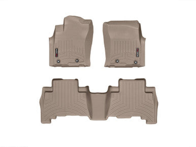 WeatherTech 13+ Toyota 4Runner Front & Rear FloorLiner - Tan - 454931-452862