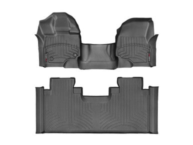 WeatherTech 15+ Ford F-150 SuperCab Front & Rear w/ Bench Seats FloorLiner - Black - 447931-446975