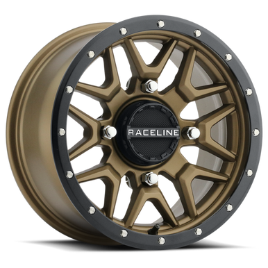 Raceline A94BZ Krank 14x7in / 4x137 BP / 10mm Offset / 110.18mm Bore - Bronze & Black Lip Wheel - A94BZ-47037+10