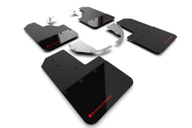 Rally Armor 21-23 Ford Bronco (Steel Bmpr - NO Rptr/Sprt - NO RR/RB) Blk Mud Flap w/Red Logo - MF85-NO-ST-RD