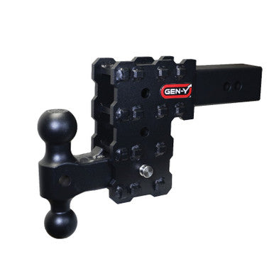 Gen-Y Phantom-X 2.5in Solid Shank 5in Drop 1.6K TW 16K Hitch w/GH-051 Dual-Ball - GH-2413X