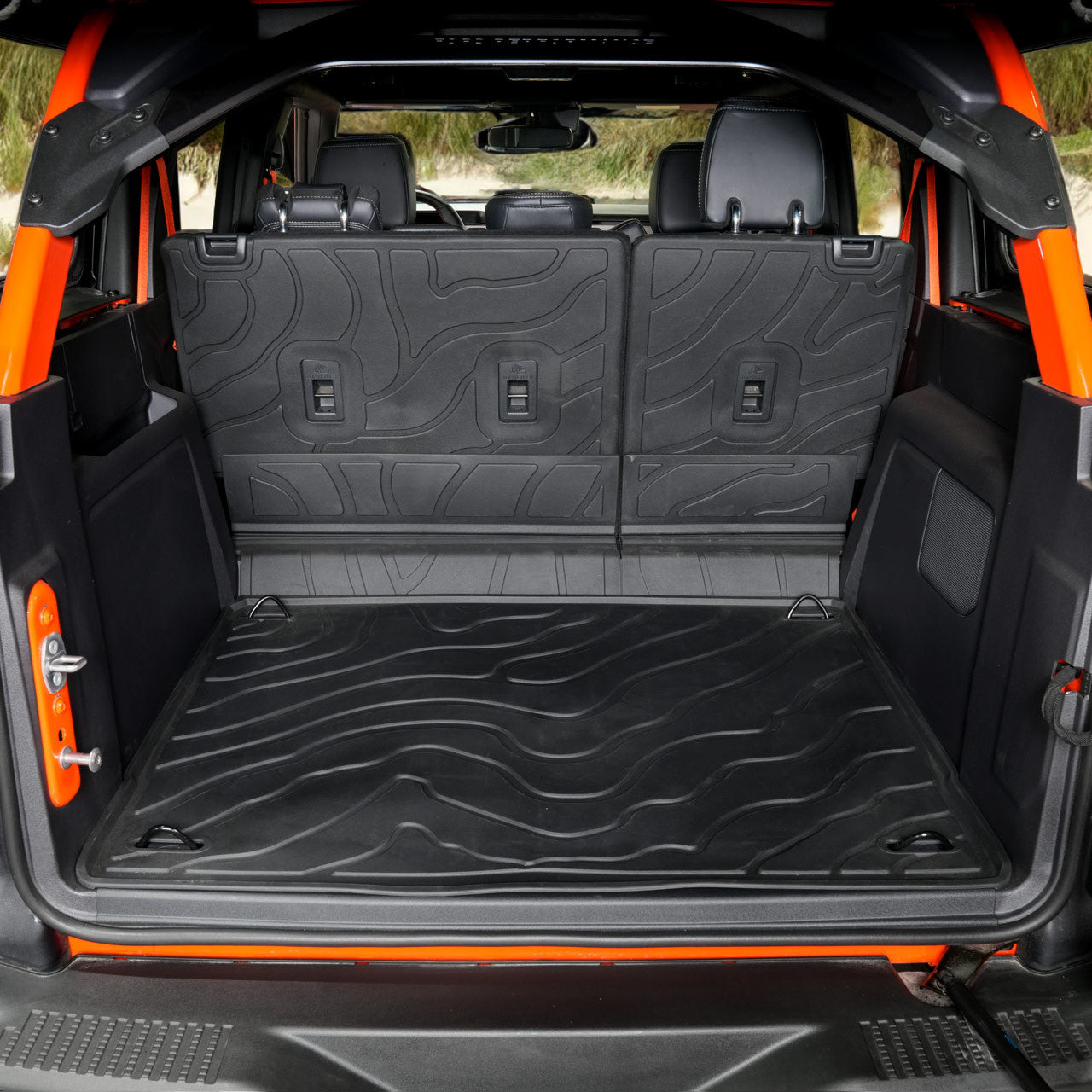 IAG I-Line TPE Terrain Pattern Molded Trunk Mat for 2021-24 Ford Bronco Four Door - Installed 3