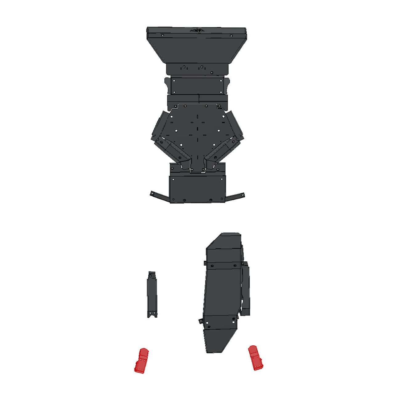 IAG Trail Shield™ Rear Shock Skid Plate for 2024+ Ford Ranger Raptor - Location