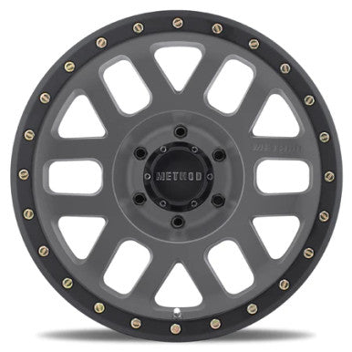 Method MR305 NV 17x8.5 / 0mm Offset / 8x6.5 BP / 130.81mm CB / Titanium - Matte Black Lip Wheel - MR30578580800