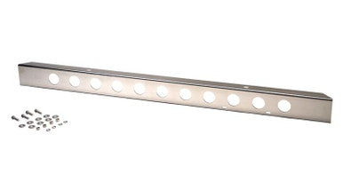 Kentrol 45-86 Jeep CJ 54 Inch Front Bumper with holes - Polished Silver - 30429