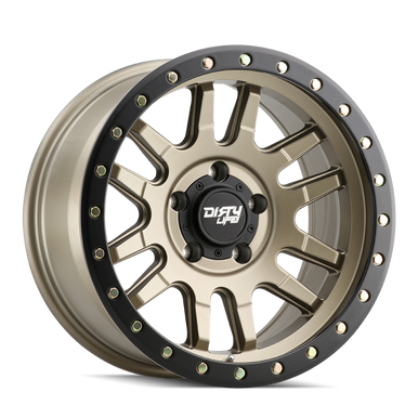Dirty Life 9309 Canyon Pro 17x9/6x139.7 BP/0mm Offset/106mm Hub Satin Gold Wheel - Beadlock - 9309-7983MGD0
