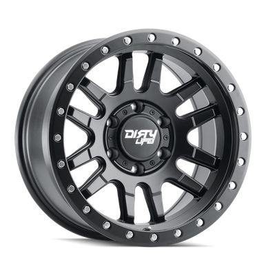 Dirty Life 9309 Canyon Pro 17x9/6x139.7 BP/-12mm Offset/106mm Hub Matte Black Wheel - Beadlock - 9309-7983MB12