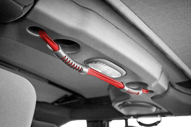 Rugged Ridge Rear Dual Grab Strap Red 07-18 Jeep Wrangler Unlimited JK - 13305.13