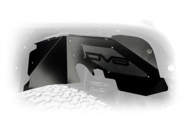 DV8 Offroad Front Aluminum Inner Fender For 2007-18 Jeep Wrangler JK - Black - INFEND-01FB