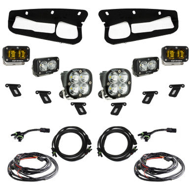 Baja Designs 21-22 Ford Bronco w/Steel Bumper S2 SAE Pro Fog Pocket Light Kit - Amber - 448179
