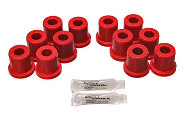 Energy Suspension 81-89 Toyota FJ40/FJ60 Landcruiser 2/4WD Red Front Leaf Spring Bushing (Set of 12) - 8.2106R