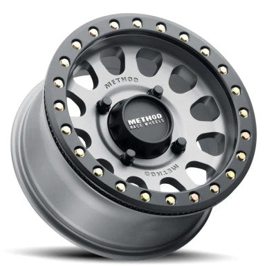 Method MR401 UTV Beadlock 15x7 / 5+2/38mm Offset / 5x4.5 / 72 CB Titanium - Matte Black Ring Wheel - MR40157012852B