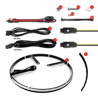 XK Glow Adjustable Wheel Ring Light Kit XKchrome App controlled w/ Turn Signal Function 4pc 15-18In - XK-WHEEL-KIT-AD