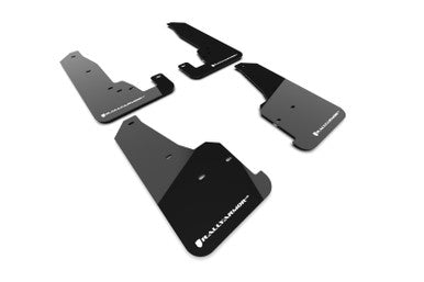 Rally Armor Black UR Mud Flap w/ White Logo for 2018-22 Jeep Grand Cherokee SRT Trackhawk - MF134-UR-BLK-WH