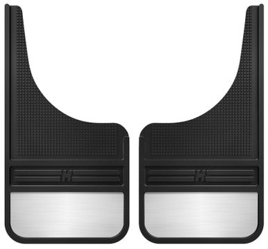 Husky Liners Universal 12in Wide Black Rubber Front Mud Flaps w/ Weight - 55001