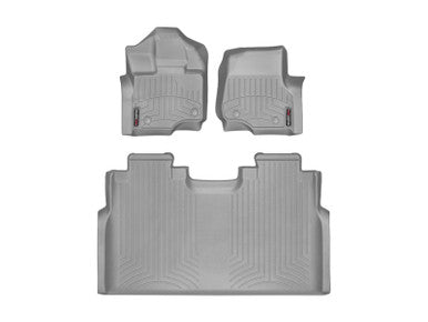 WeatherTech 2015+ Ford F-150 SuperCrew Front & Rear FloorLiner - Grey- 46697-1-2