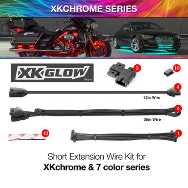 XK Glow Extension Wire Kit for XKchrome & 7 Color Series for Motorcycle - XK-4P-WIRE-KIT-MOTO