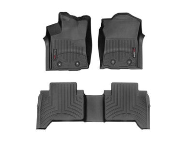 WeatherTech 2018+ Toyota Tacoma Double Cab Front & Rear FloorLiner - Black - 4412991-448722