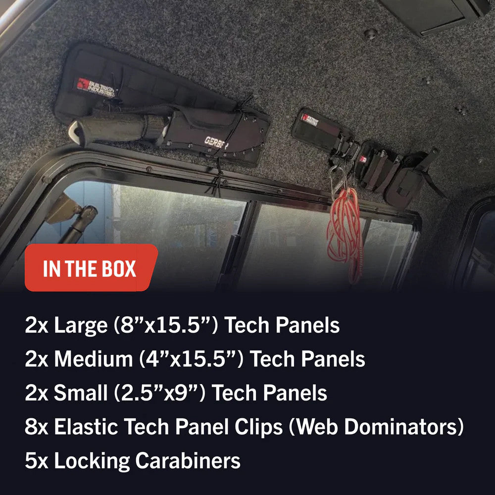 BuiltRight Industries Velcro Tech Panel - Black , 6pc+ Kit - Installed