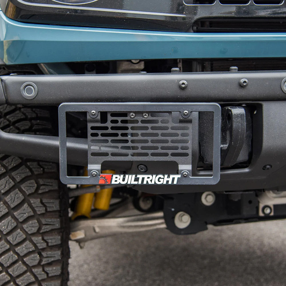 BuiltRight Industries Bronco License Plate Mount for 2021+ Ford Bronco with Modular Steel Bumper
