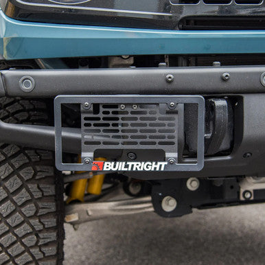 BuiltRight Industries Bronco License Plate Mount for 2021+ Ford Bronco with Modular Steel Bumper