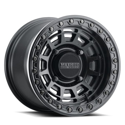 Method MR415 Beadlock 15x10 / 6+4/25mm Offset / 4x136 / 106 CB Matte Black Wheel - Gloss Black Ring - MR415510471064B