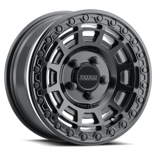 Method MR415 Beadlock 15x10 / 6+4/25mm Offset / 5x4.5 / 76 CB Matte Black Wheel - Gloss Black Ring - MR415510121064B