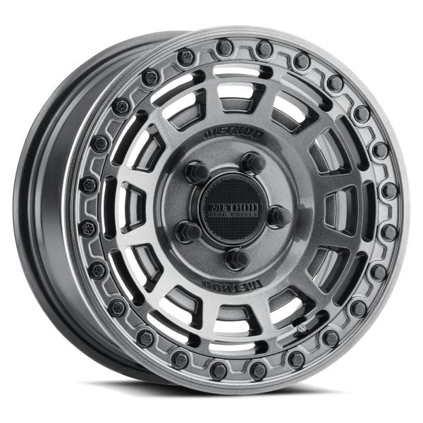 Method MR415 Beadlock 15x10 / 6+4/25mm Offset / 5x4.5 / 76 CB Graphite Wheel - Gloss Graphite Ring - MR415510121264B