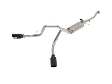 aFe Gemini XV 3 IN 304 Stainless Steel Cat-Back Exhaust System w/ Cut-Out Black For 2021+ Ford F-150 - 49-33129-B