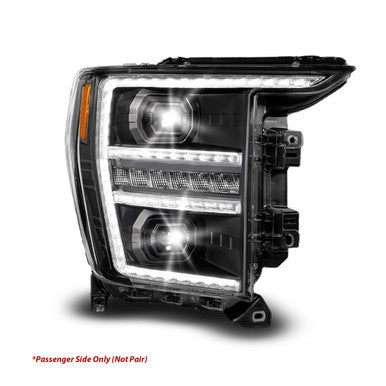Anzo 21-23 Ford F150 LED Projector Headlight w/Switchback+Sequential - Black (Passenger Side Only) - 111594-R