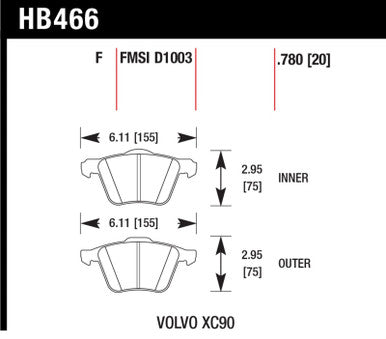 Hawk LTS Street Brake Pads - HB477Y.610